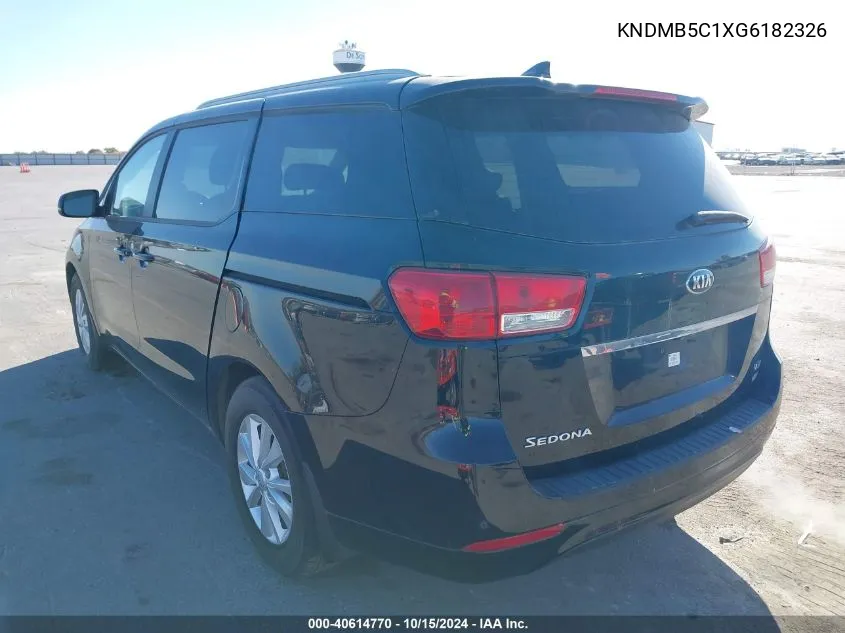 2016 Kia Sedona Lx VIN: KNDMB5C1XG6182326 Lot: 40614770