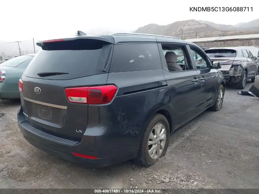 2016 Kia Sedona Lx VIN: KNDMB5C13G6088711 Lot: 40617491