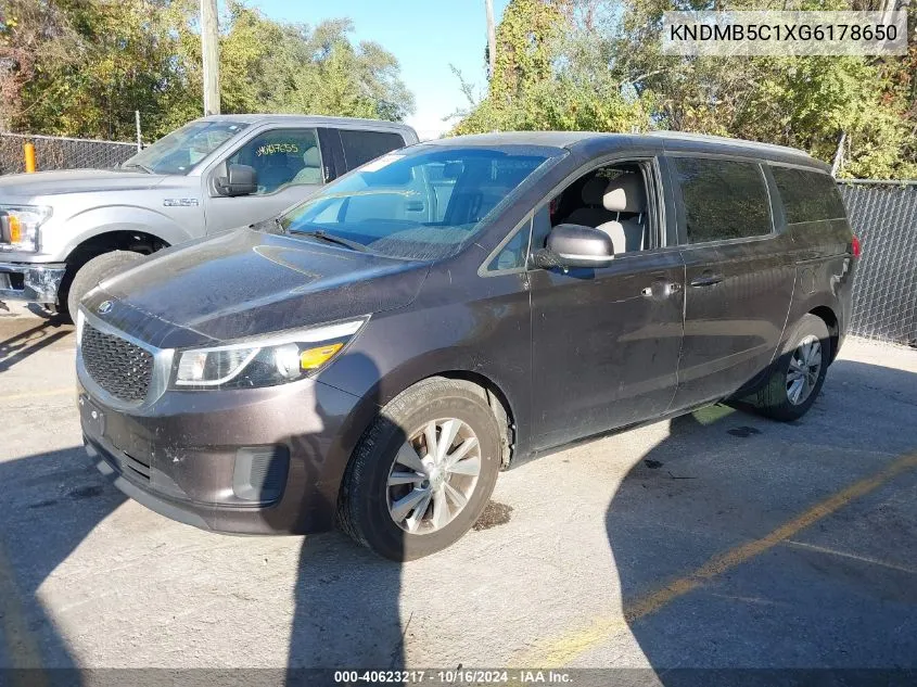 2016 Kia Sedona Lx VIN: KNDMB5C1XG6178650 Lot: 40623217