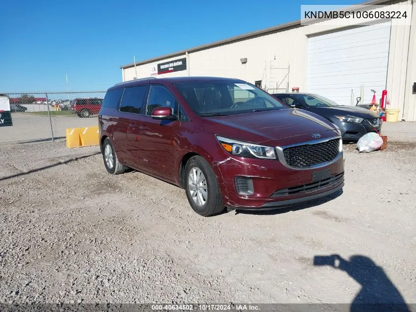 2016 Kia Sedona Lx VIN: KNDMB5C10G6083224 Lot: 40634502