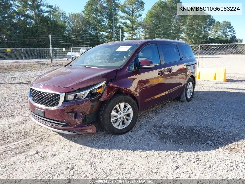 2016 Kia Sedona Lx VIN: KNDMB5C10G6083224 Lot: 40634502