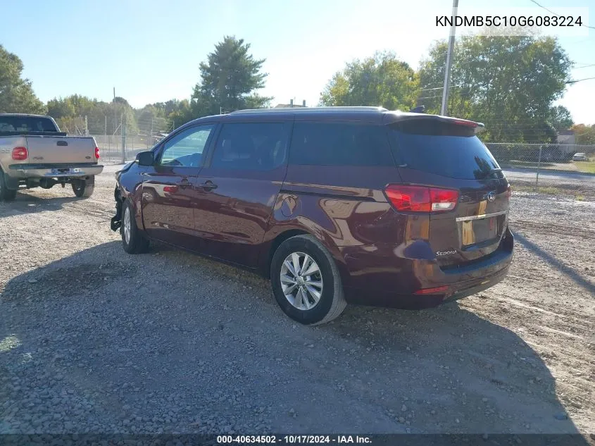 2016 Kia Sedona Lx VIN: KNDMB5C10G6083224 Lot: 40634502