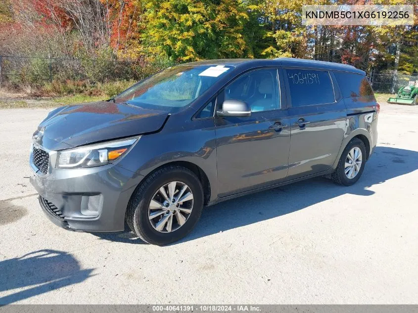 2016 Kia Sedona Lx VIN: KNDMB5C1XG6192256 Lot: 40641391