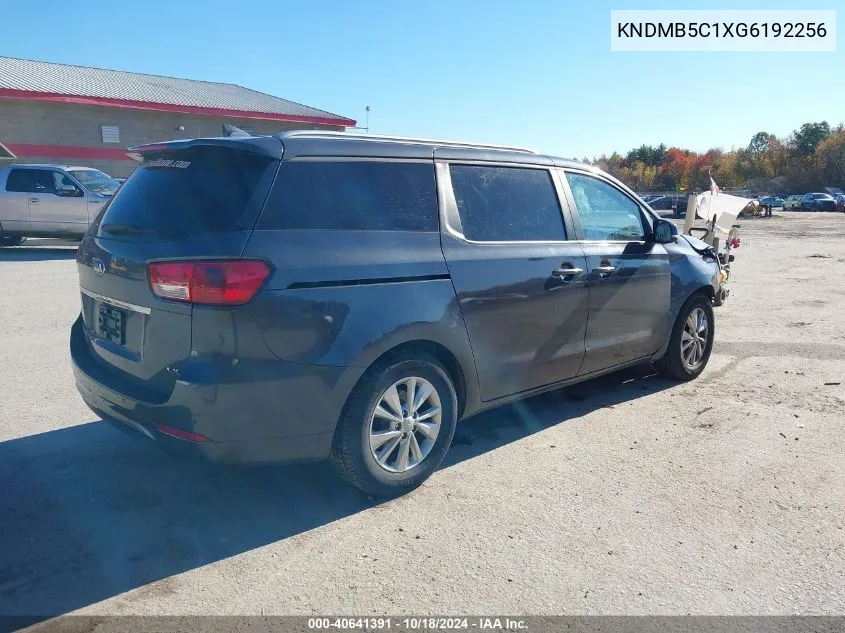 2016 Kia Sedona Lx VIN: KNDMB5C1XG6192256 Lot: 40641391