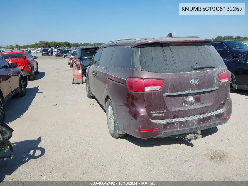 2016 Kia Sedona Lx VIN: KNDMB5C19G6182267 Lot: 40642402