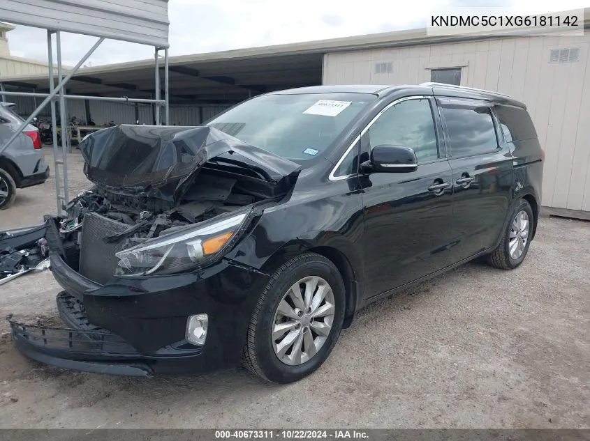 2016 Kia Sedona Ex VIN: KNDMC5C1XG6181142 Lot: 40673311