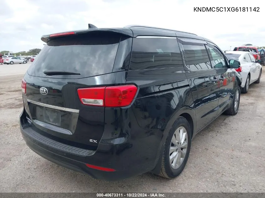 2016 Kia Sedona Ex VIN: KNDMC5C1XG6181142 Lot: 40673311