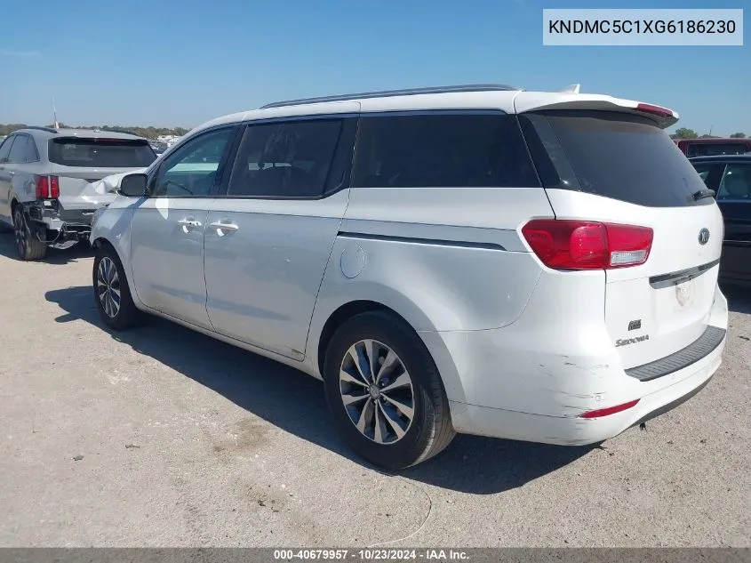 2016 Kia Sedona Sx VIN: KNDMC5C1XG6186230 Lot: 40679957