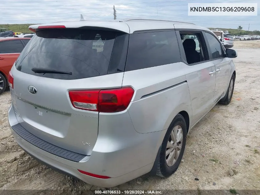 2016 Kia Sedona Lx VIN: KNDMB5C13G6209608 Lot: 40706533