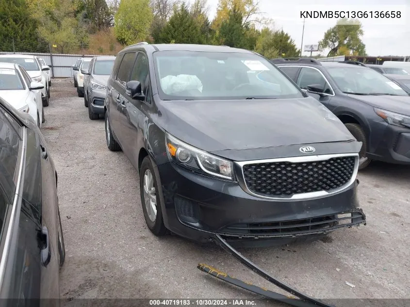 2016 Kia Sedona Lx VIN: KNDMB5C13G6136658 Lot: 40719183