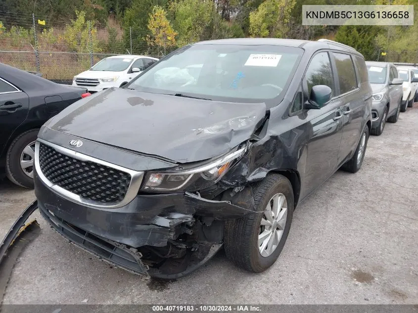 2016 Kia Sedona Lx VIN: KNDMB5C13G6136658 Lot: 40719183