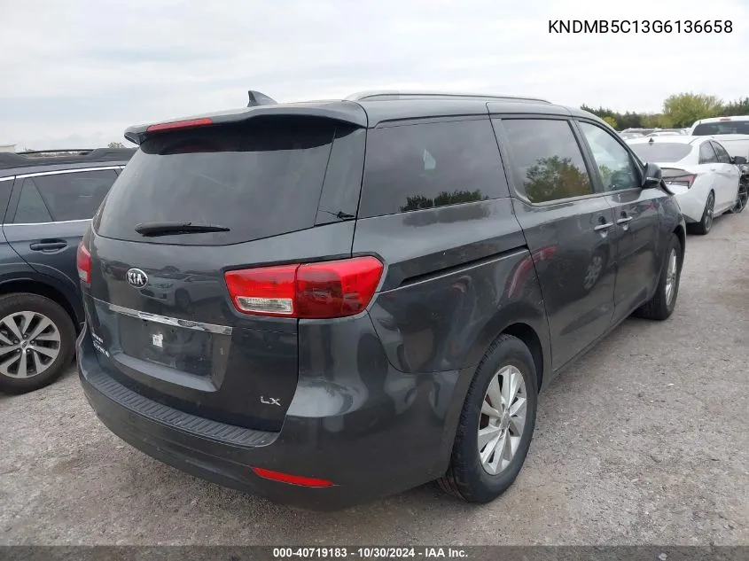 2016 Kia Sedona Lx VIN: KNDMB5C13G6136658 Lot: 40719183