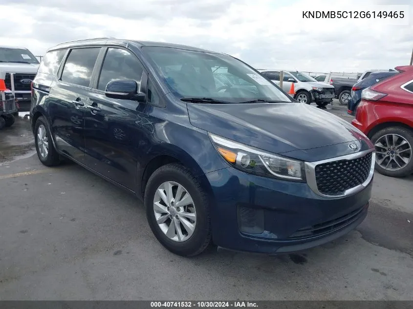 2016 Kia Sedona Lx VIN: KNDMB5C12G6149465 Lot: 40741532