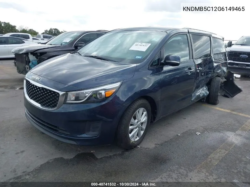 2016 Kia Sedona Lx VIN: KNDMB5C12G6149465 Lot: 40741532