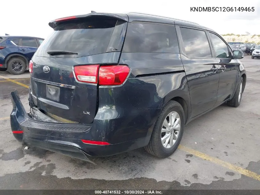 2016 Kia Sedona Lx VIN: KNDMB5C12G6149465 Lot: 40741532