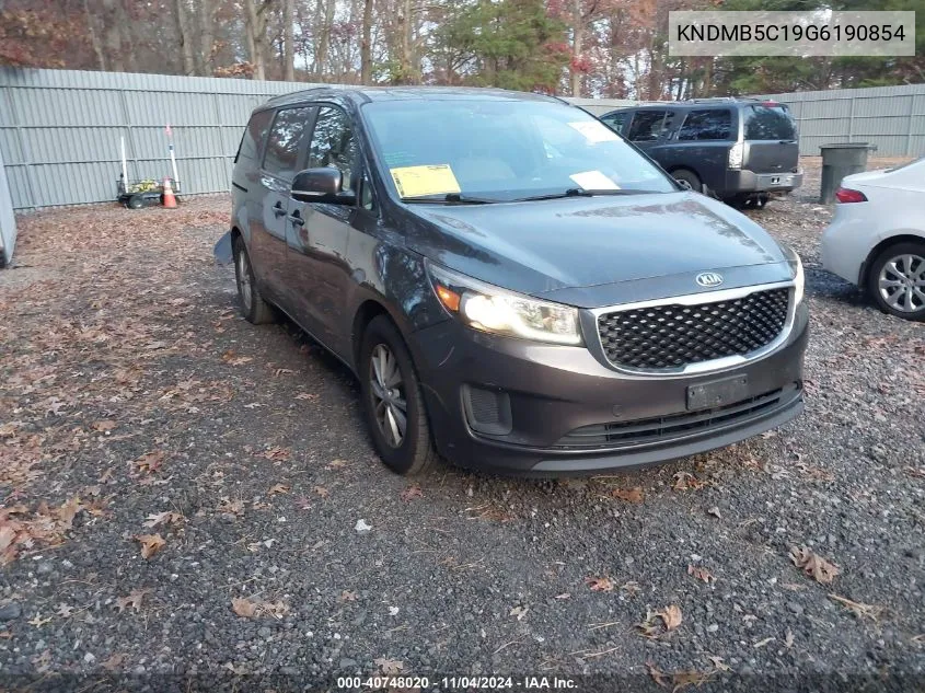 2016 Kia Sedona Lx VIN: KNDMB5C19G6190854 Lot: 40748020