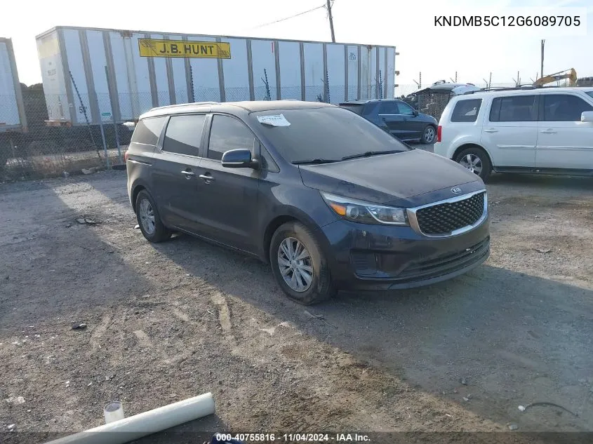 2016 Kia Sedona Lx VIN: KNDMB5C12G6089705 Lot: 40755816