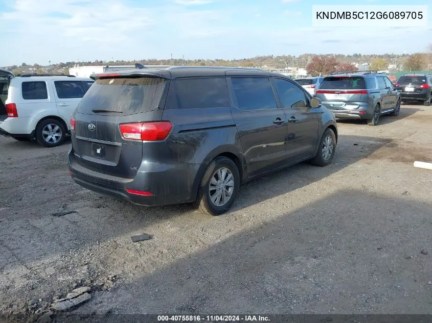 2016 Kia Sedona Lx VIN: KNDMB5C12G6089705 Lot: 40755816