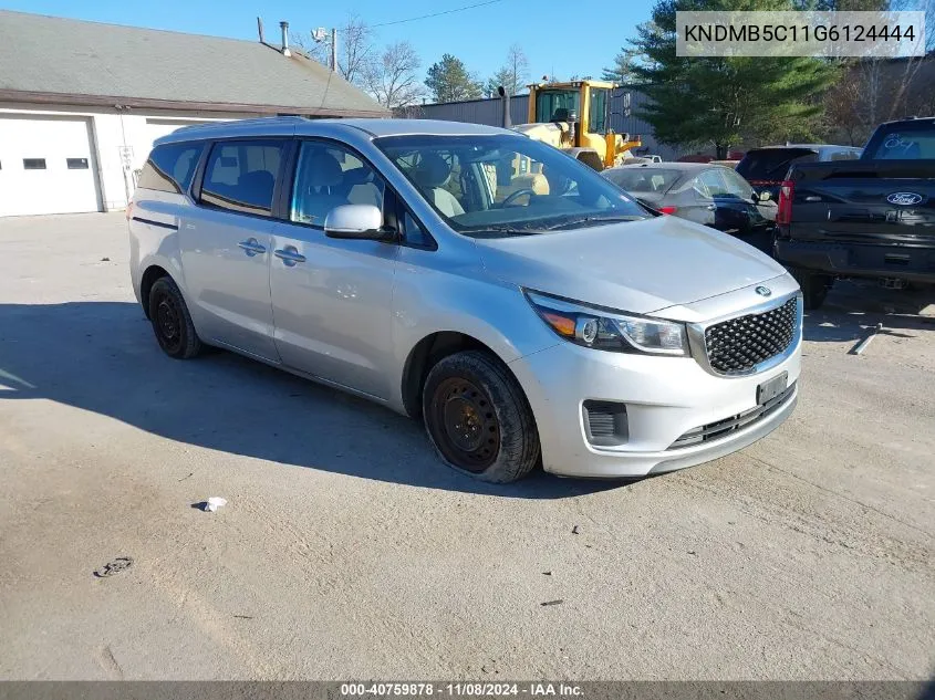 2016 Kia Sedona Lx VIN: KNDMB5C11G6124444 Lot: 40759878