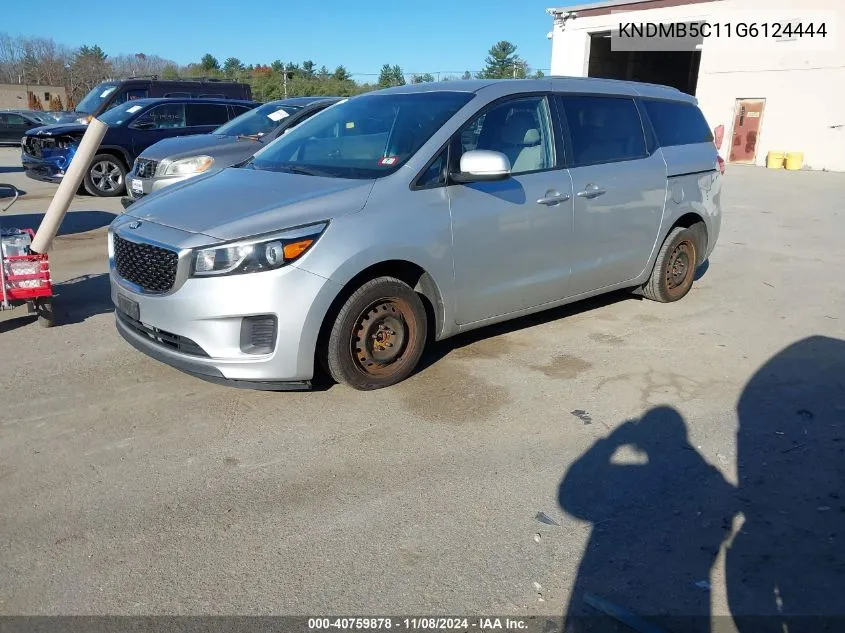 2016 Kia Sedona Lx VIN: KNDMB5C11G6124444 Lot: 40759878