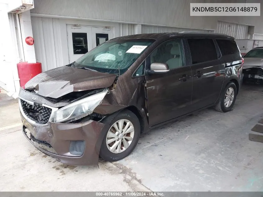 2016 Kia Sedona Lx VIN: KNDMB5C12G6148879 Lot: 40765962