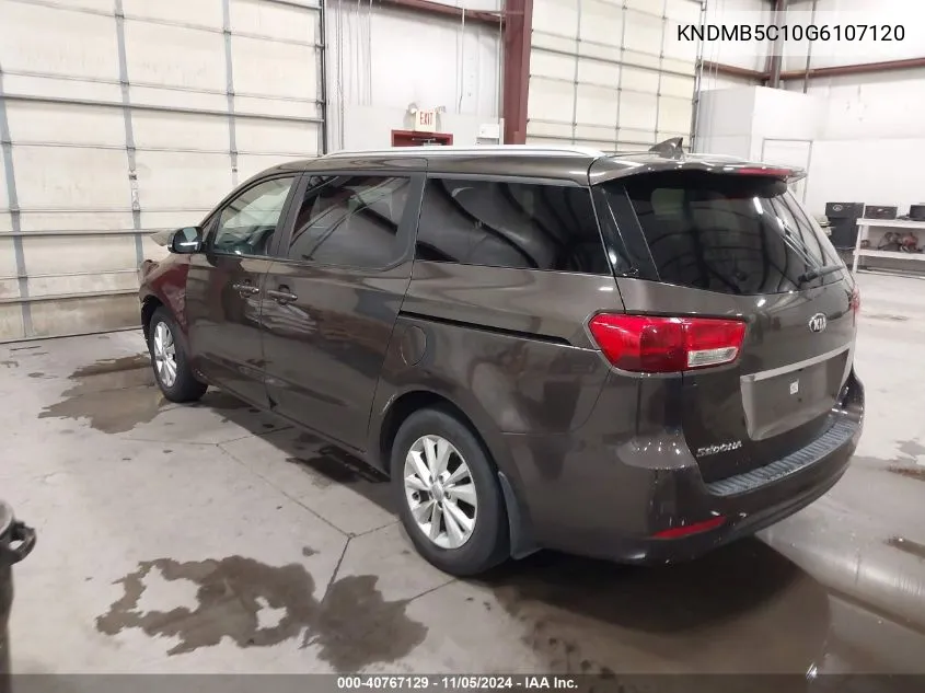 2016 Kia Sedona Lx VIN: KNDMB5C10G6107120 Lot: 40767129