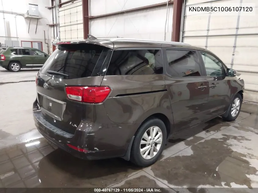 2016 Kia Sedona Lx VIN: KNDMB5C10G6107120 Lot: 40767129