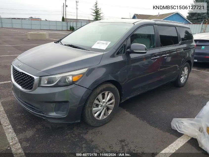 2016 Kia Sedona Lx VIN: KNDMB5C15G6127721 Lot: 40773170