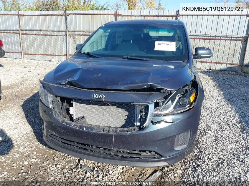 2016 Kia Sedona Lx VIN: KNDMB5C19G6129729 Lot: 40775821