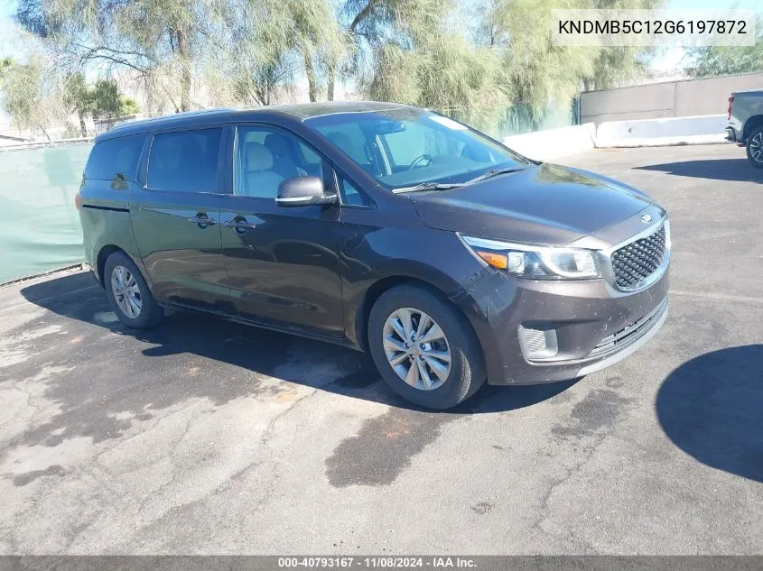 2016 Kia Sedona Lx VIN: KNDMB5C12G6197872 Lot: 40793167