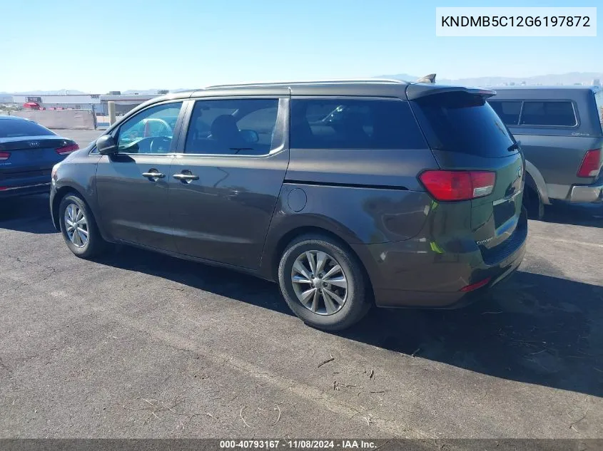 2016 Kia Sedona Lx VIN: KNDMB5C12G6197872 Lot: 40793167