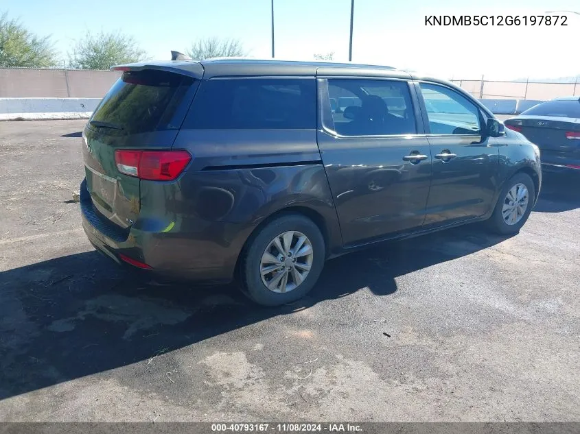 2016 Kia Sedona Lx VIN: KNDMB5C12G6197872 Lot: 40793167