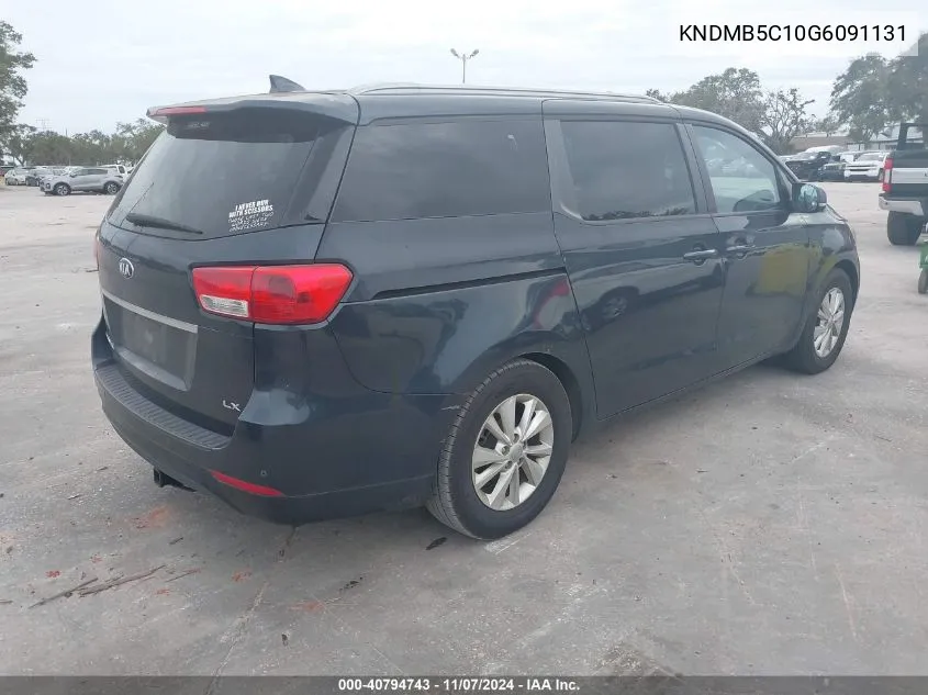 2016 Kia Sedona Lx VIN: KNDMB5C10G6091131 Lot: 40794743