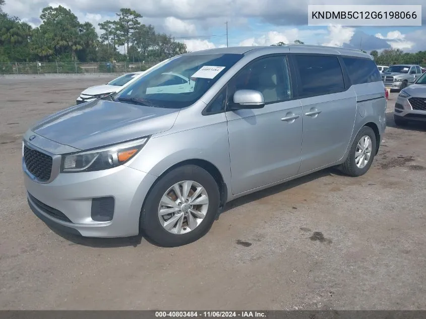 2016 Kia Sedona Lx VIN: KNDMB5C12G6198066 Lot: 40803484