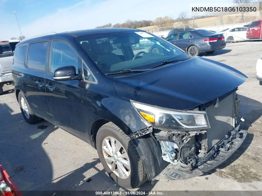 2016 Kia Sedona Lx VIN: KNDMB5C18G6103350 Lot: 40813963