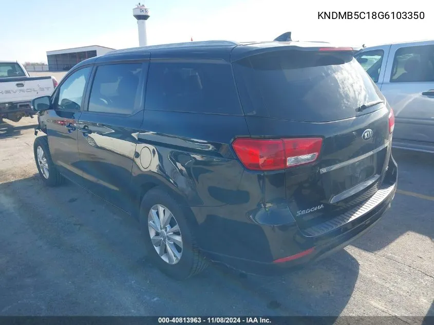 2016 Kia Sedona Lx VIN: KNDMB5C18G6103350 Lot: 40813963