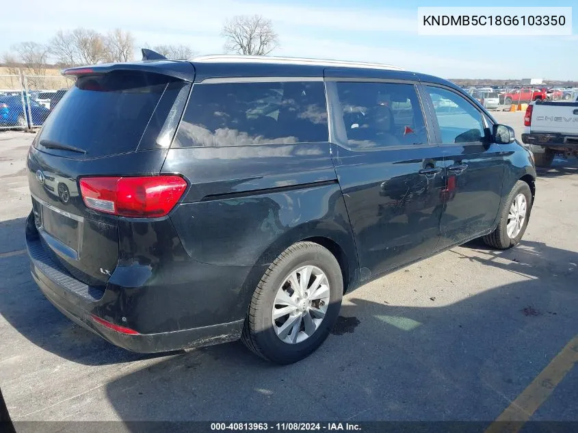 2016 Kia Sedona Lx VIN: KNDMB5C18G6103350 Lot: 40813963