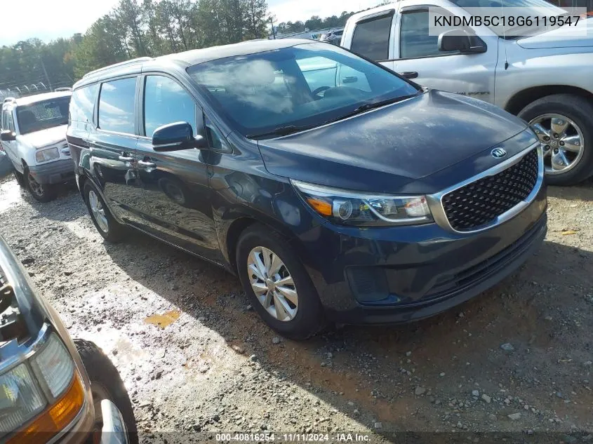 2016 Kia Sedona Lx VIN: KNDMB5C18G6119547 Lot: 40816254