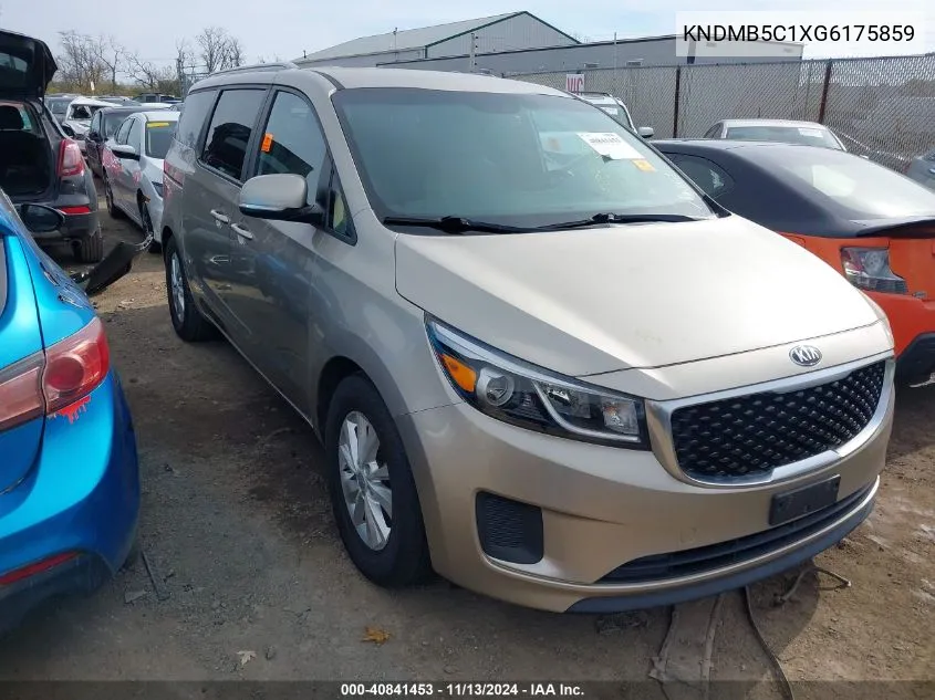 2016 Kia Sedona Lx VIN: KNDMB5C1XG6175859 Lot: 40841453