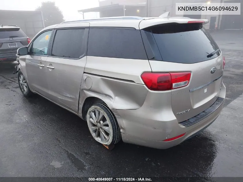 2016 Kia Sedona Lx VIN: KNDMB5C14G6094629 Lot: 40849007