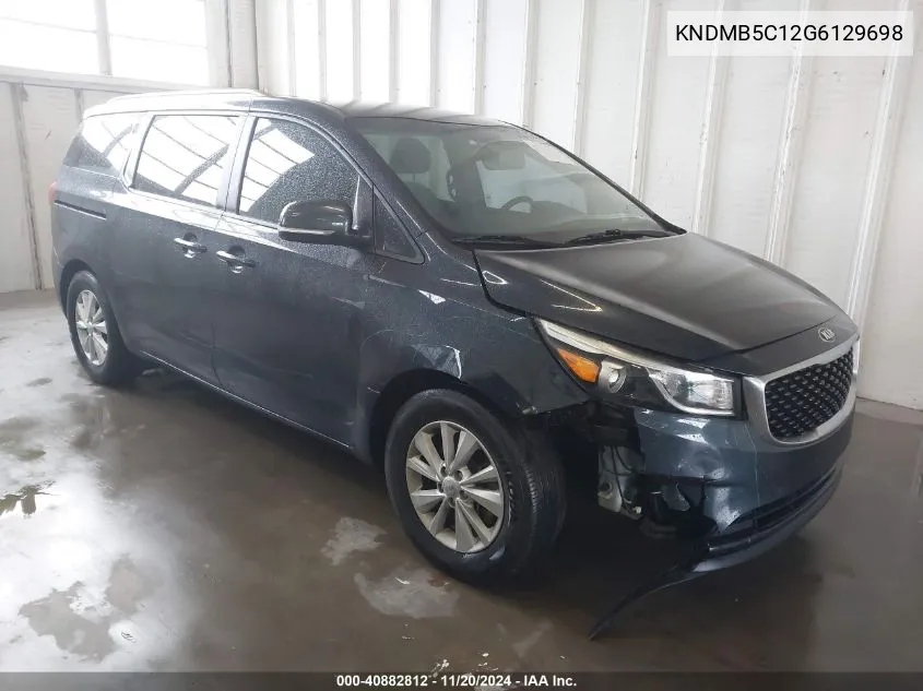 2016 Kia Sedona Lx VIN: KNDMB5C12G6129698 Lot: 40882812