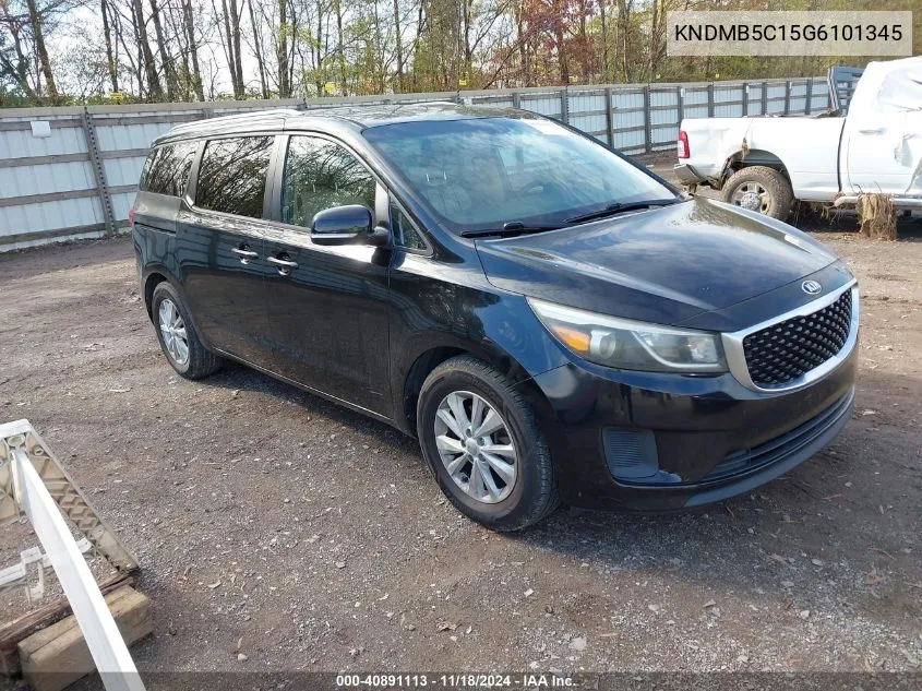 2016 Kia Sedona Lx VIN: KNDMB5C15G6101345 Lot: 40891113