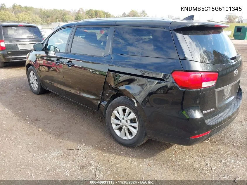 2016 Kia Sedona Lx VIN: KNDMB5C15G6101345 Lot: 40891113