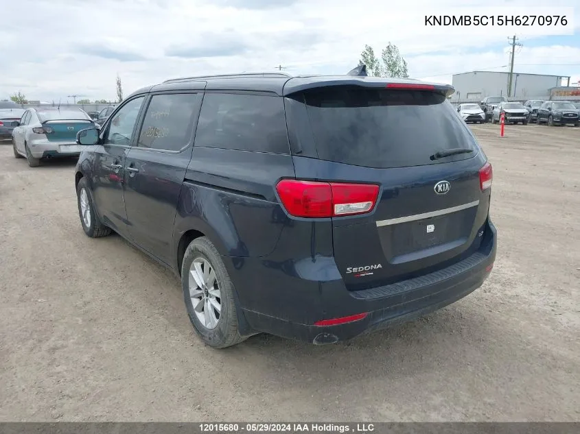 2017 Kia Sedona VIN: KNDMB5C15H6270976 Lot: 12015680