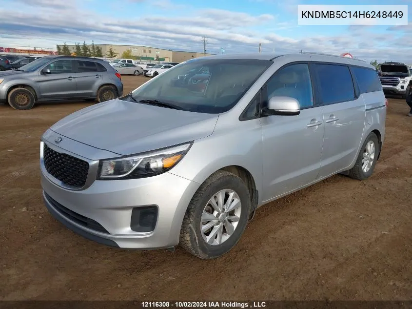 2017 Kia Sedona Lx VIN: KNDMB5C14H6248449 Lot: 12116308