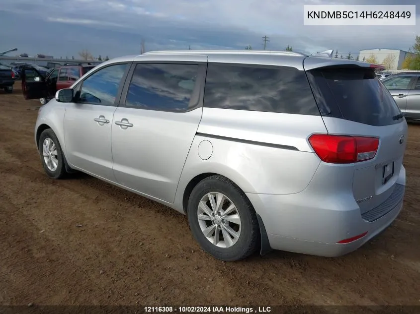 2017 Kia Sedona Lx VIN: KNDMB5C14H6248449 Lot: 12116308