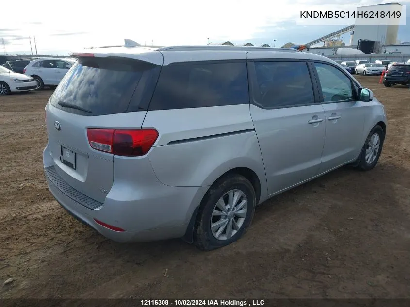 2017 Kia Sedona Lx VIN: KNDMB5C14H6248449 Lot: 12116308