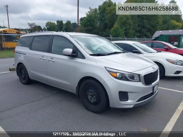 2017 Kia Sedona Lx VIN: KNDMB5C16H6258688 Lot: 12117928