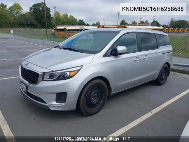 2017 Kia Sedona Lx VIN: KNDMB5C16H6258688 Lot: 12117928