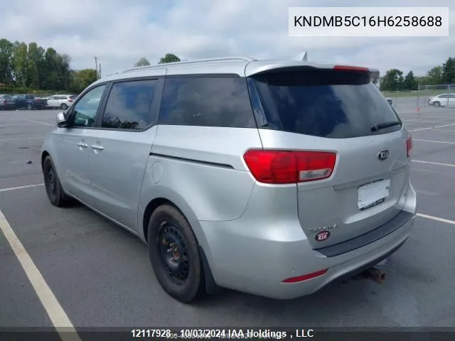 2017 Kia Sedona Lx VIN: KNDMB5C16H6258688 Lot: 12117928